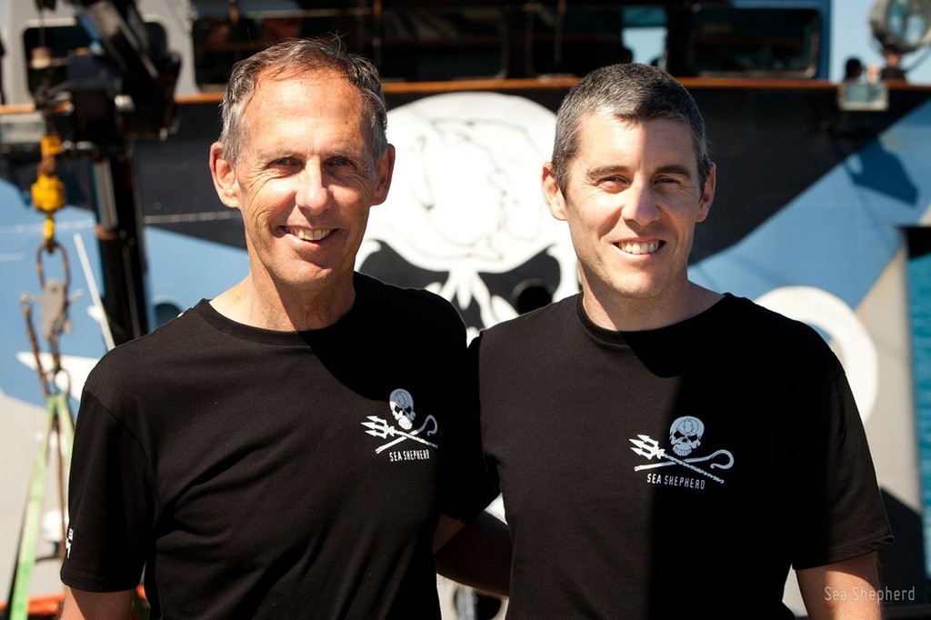 Bob Brown with Jeff Hansen Australian Director Sea Shepherd © SW